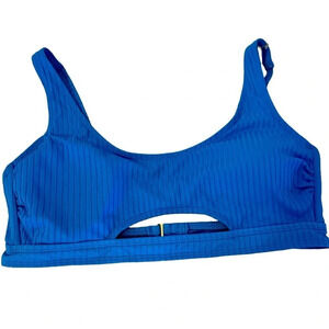 NWT Time and Tru Ladies Bikini Top Adjustable Straps Aqua Blue Size L (12-14)